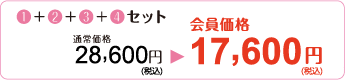 【①＋②＋③＋④セット】通常価格28,600円→会員価格17,600円